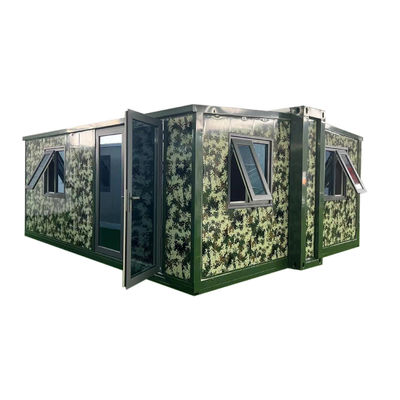 Luxe stijl dubbele vleugel uitbreidingsdoos voor 20ft en 40ft kantoor vouwcontainer kamer