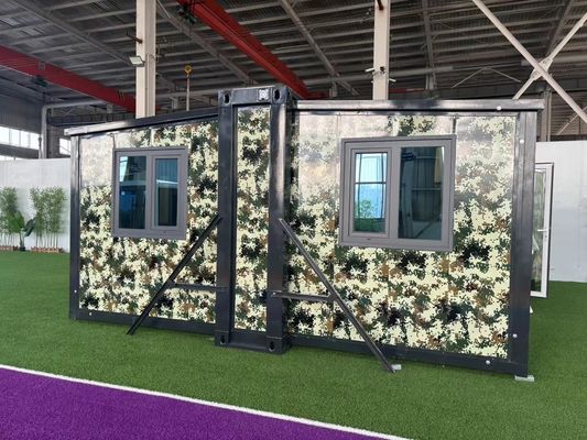 Aluminium Venster 20 ft 40 ft 3 slaapkamers Luxe Opvouwbare Uitbreidende Container Huis