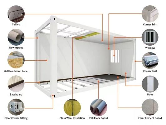 Vinnige installatie Prefab Containerhuis met MGO plankvloer
