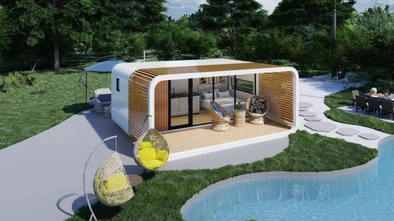 Apple Cottage Glass House Prefabricated Bungalow met gesneden plaatwand en aluminium plaat