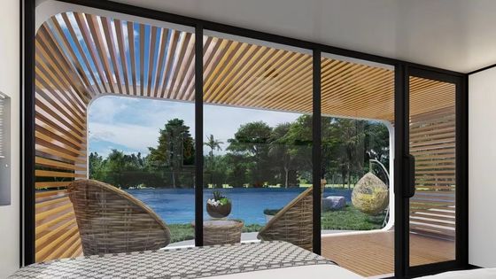 Apple Cottage Glass House Prefabricated Bungalow met gesneden plaatwand en aluminium plaat