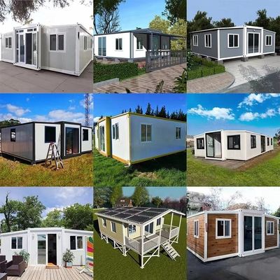 Opvouwbare woningcontainerhuizen 20 ft dubbele vleugel uitbreidingsdoos voor gemakkelijk wonen