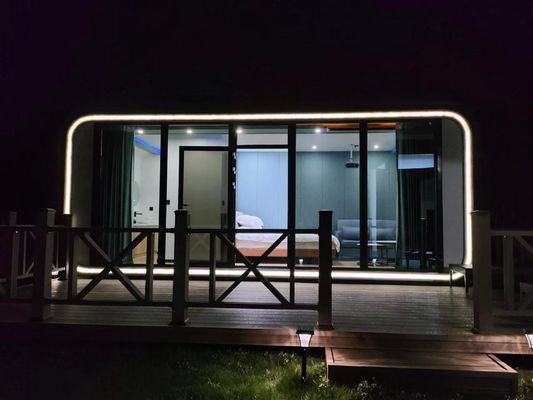 Draagbare platte voorgefabriceerde huizen Luxe wonen met mobiel ontwerp