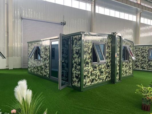 Luxe stijl dubbele vleugel uitbreidingsdoos voor 20ft en 40ft kantoor vouwcontainer kamer