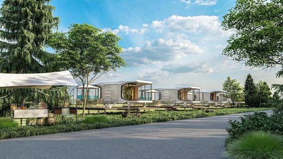 Smart Windproof Hotel Gebouw Mobiele prefab Space Capsule Huis met MGO Board vloer