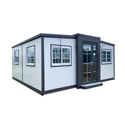 Uitbreidbare prefab container huis met dubbele vleugel vouwkamer en MGO plankvloer