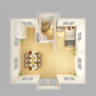 Uitbreidbare prefab container huis met dubbele vleugel vouwkamer en MGO plankvloer
